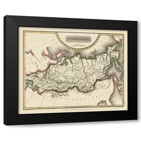Asia Russia - Constable 1817 Black Modern Wood Framed Art Print with Double Matting by Constable