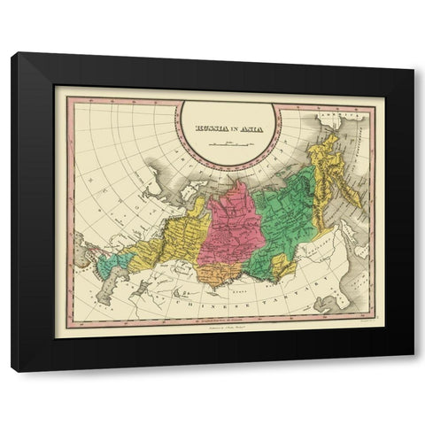 Asia Russia - Finley 1831 Black Modern Wood Framed Art Print with Double Matting by Finley