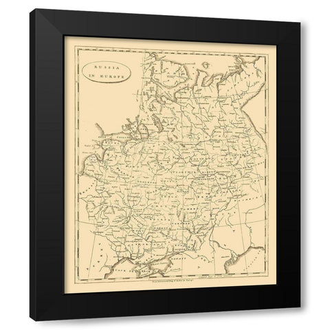 Europe Russia - Arrowsmith 1812 Black Modern Wood Framed Art Print by Arrowsmith