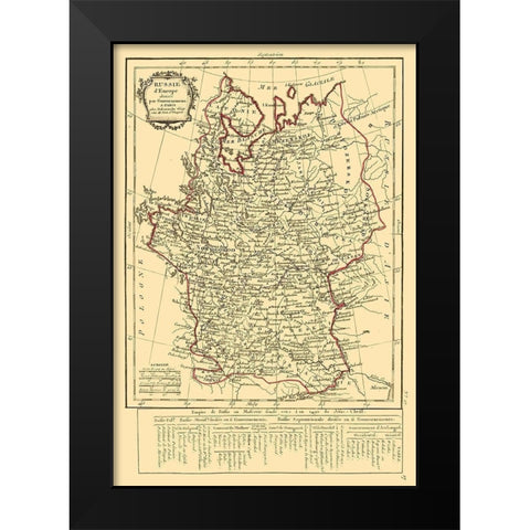 Russia in Europe - Delamarche 1800 Black Modern Wood Framed Art Print by Delamarche