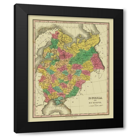 Europe Russia - Finley 1831 Black Modern Wood Framed Art Print with Double Matting by Finley