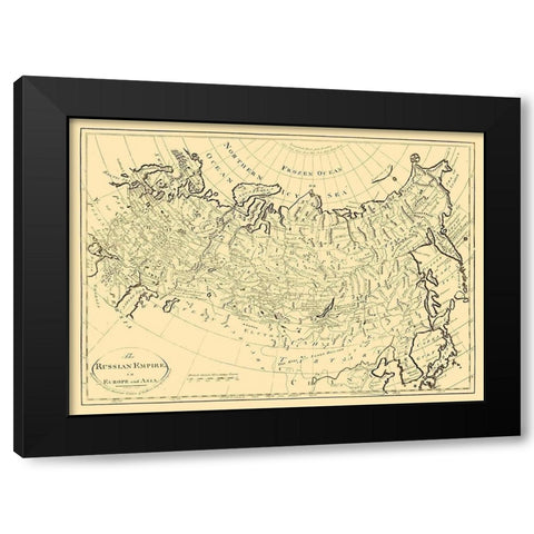 Russian Empire in Europe Asia Russia - Carey 1795 Black Modern Wood Framed Art Print by Cary