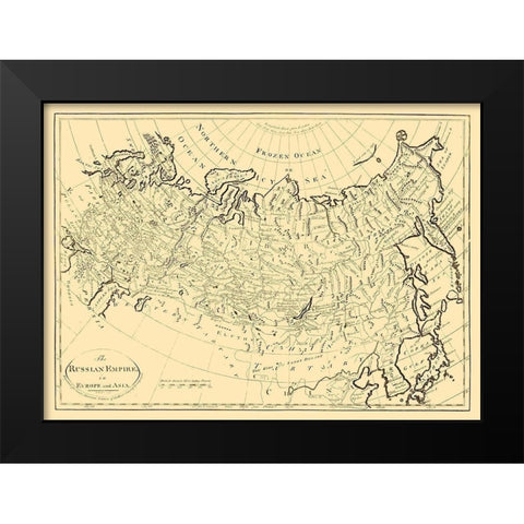 Russian Empire in Europe Asia Russia - Carey 1795 Black Modern Wood Framed Art Print by Cary