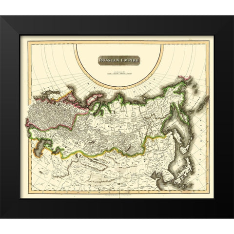 Russian Empire Asia Russia - Thomson 1814 Black Modern Wood Framed Art Print by Thomson