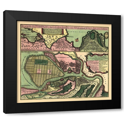 Saint Petersburg Russia Europe - Seutter Black Modern Wood Framed Art Print by Seutter