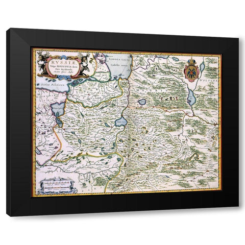 Western Russia Moscovia - Blaeu 1665 Black Modern Wood Framed Art Print by Blaeu
