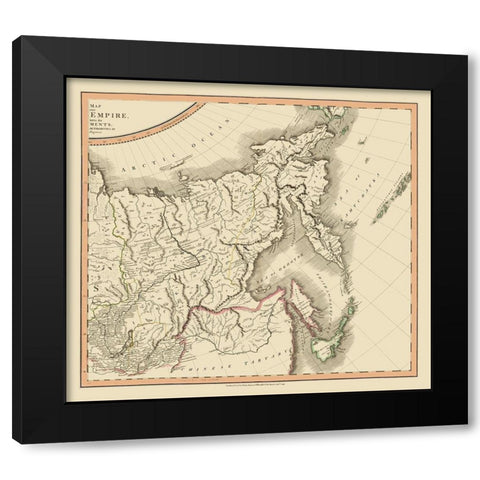 Russian Empire in Asia Russia - Cary 1799 Black Modern Wood Framed Art Print by Cary