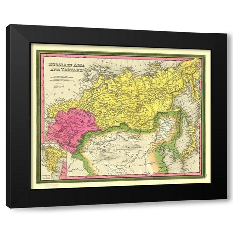 Asia Tartary Russia - Mitchell 1846 Black Modern Wood Framed Art Print by Mitchell