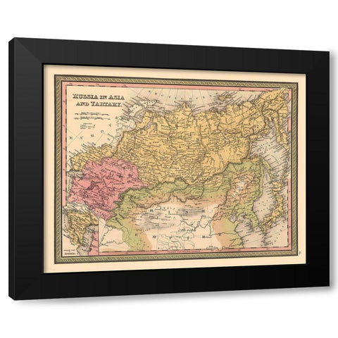 Asia Tartary Russia - Mitchell 1849 Black Modern Wood Framed Art Print by Mitchell