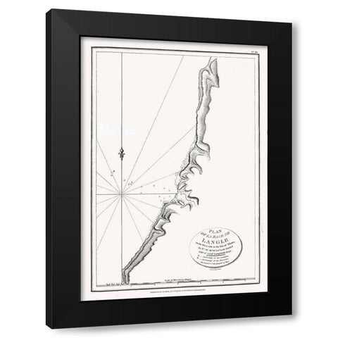 Asia Bay of Langle Russia - Robinson 1798 Black Modern Wood Framed Art Print by Robinson
