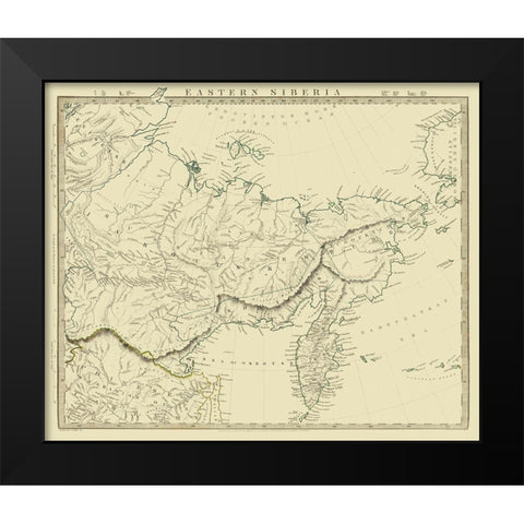 Asia Eastern Siberia Russia - Chapman 1838 Black Modern Wood Framed Art Print by Chapman