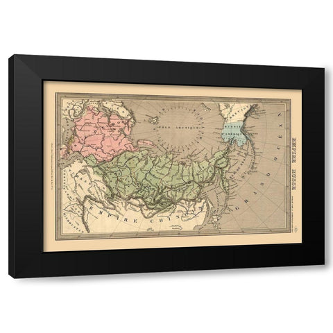 Russian Empire Asia Russia Black Modern Wood Framed Art Print with Double Matting by Unknown