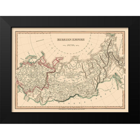 Russian Asia Empire Russia - Smith 1808 Black Modern Wood Framed Art Print by Smith