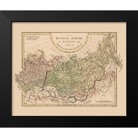 Russian Empire Europe Asia Russia - Wilkinson 1801 Black Modern Wood Framed Art Print by Wilkinson