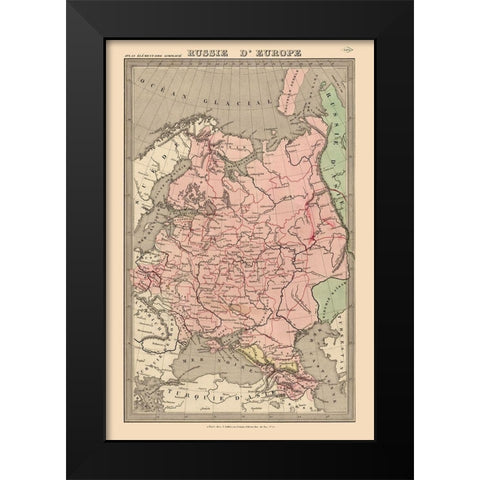 Europe Russia Black Modern Wood Framed Art Print by Unknown