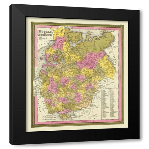 Europe Russia - Mitchell 1846 Black Modern Wood Framed Art Print by Mitchell