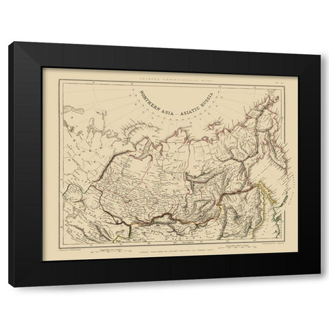 Asiatic Russia Northern Asia - Sharpe 1848 Black Modern Wood Framed Art Print by Sharpe