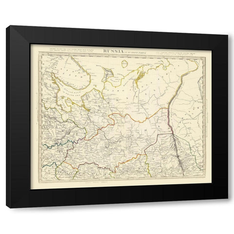 Europe Russia - Chapman 1835 Black Modern Wood Framed Art Print with Double Matting by Chapman