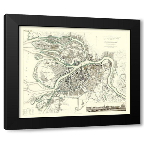 Saint Petersburg Russia Europe - Baldwin 1834 Black Modern Wood Framed Art Print with Double Matting by Baldwin