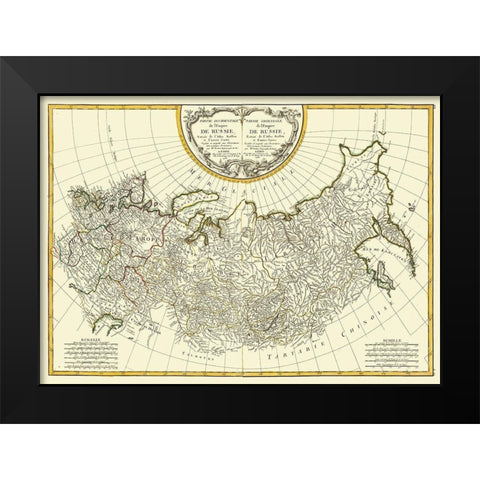 Russian Empire Europe Asia Russia - Bonne 1785 Black Modern Wood Framed Art Print by Bonne