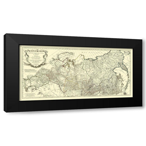 Siberia Russia Asia Tartary - DAnville 1753 Black Modern Wood Framed Art Print by D''Anville