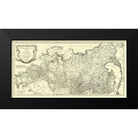Siberia Russia Asia Tartary - DAnville 1753 Black Modern Wood Framed Art Print by D''Anville