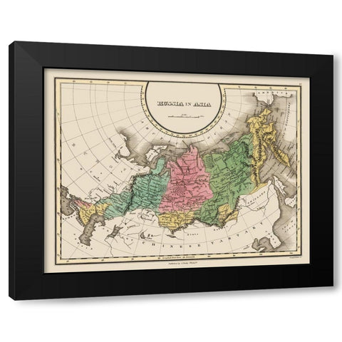 Asia Russia - Finley 1827 Black Modern Wood Framed Art Print with Double Matting by Finley