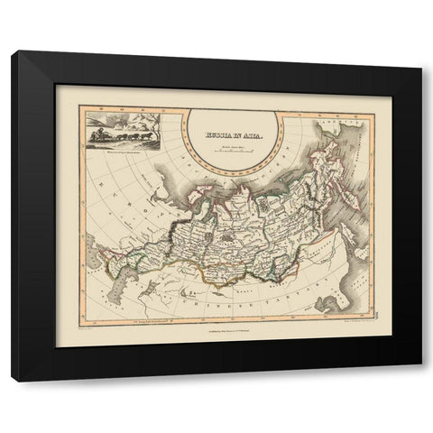 Asia Russia - Thomson Black Modern Wood Framed Art Print by Thomson