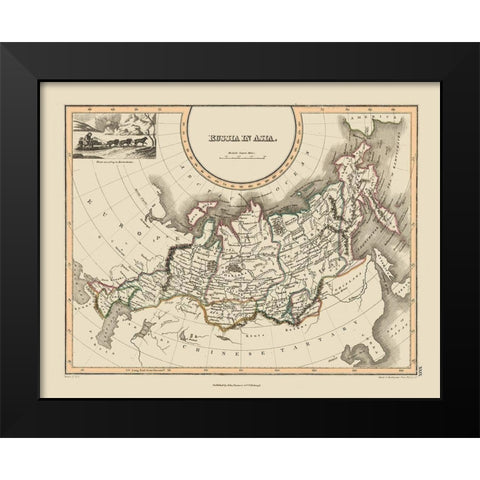 Asia Russia - Thomson Black Modern Wood Framed Art Print by Thomson