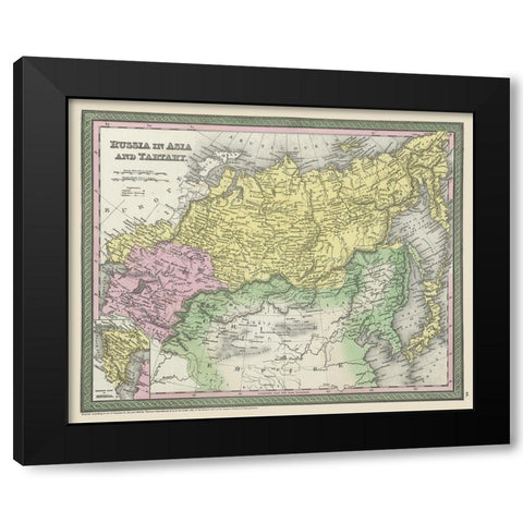 Asia Tartary Russia Mongolia - Thomas 1850 Black Modern Wood Framed Art Print by Thomas