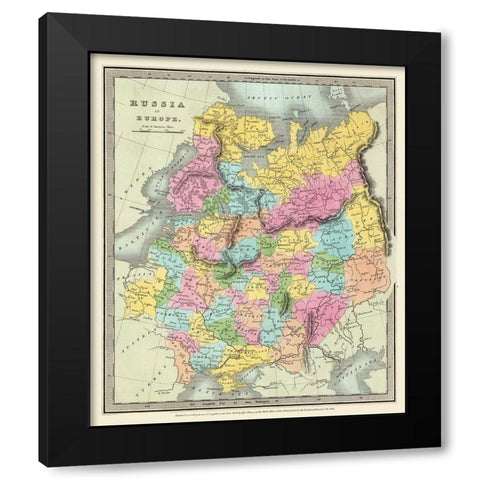 Europe Russia - Illman 1834 Black Modern Wood Framed Art Print with Double Matting by Illman