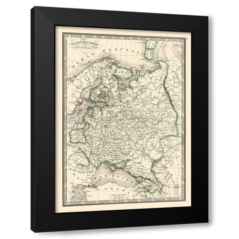 European Russia - Monin Black Modern Wood Framed Art Print with Double Matting by Monin