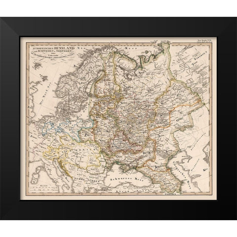 Europe Russia - 1833 Black Modern Wood Framed Art Print by Unknown