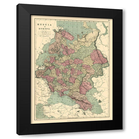 Europe Russia - Williams Black Modern Wood Framed Art Print by Williams