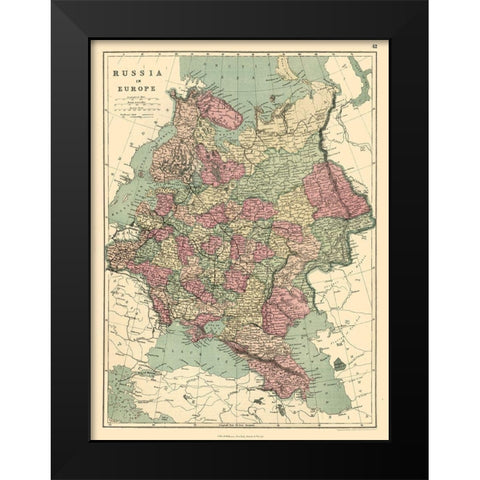 Europe Russia - Williams Black Modern Wood Framed Art Print by Williams