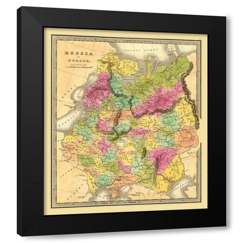 Europe Russia Black Modern Wood Framed Art Print by Unknown