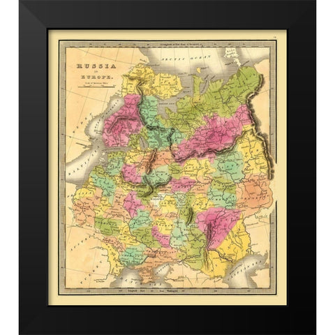 Europe Russia Black Modern Wood Framed Art Print by Unknown