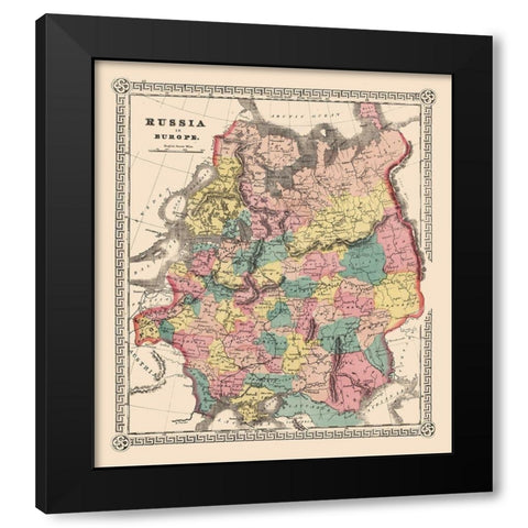 European Russia Black Modern Wood Framed Art Print by Unknown