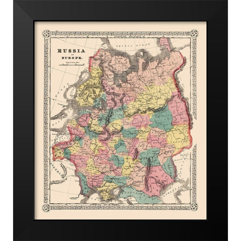 European Russia Black Modern Wood Framed Art Print by Unknown