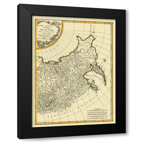 Eastern Russian Empire Russia - Bonne 1785 Black Modern Wood Framed Art Print with Double Matting by Bonne