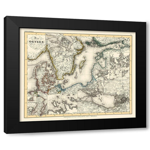 Baltic Sea Russia - Radefeld 1855 Black Modern Wood Framed Art Print with Double Matting by Radefeld