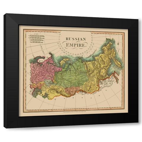 Russian Empire Russia - Darton 1811- 27.19 x 23 Black Modern Wood Framed Art Print by Darton