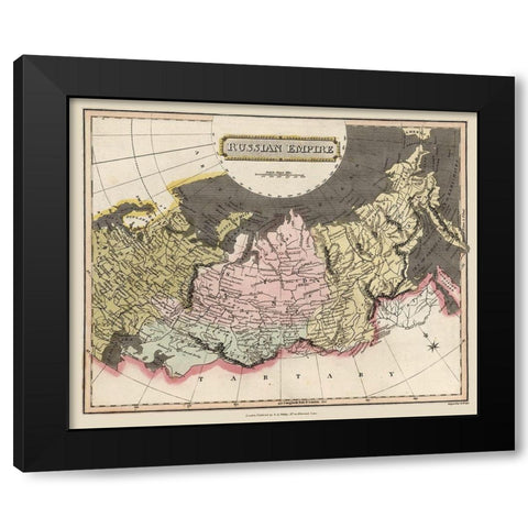 Russian Empire Russia - Oddy 1811 Black Modern Wood Framed Art Print with Double Matting by Oddy