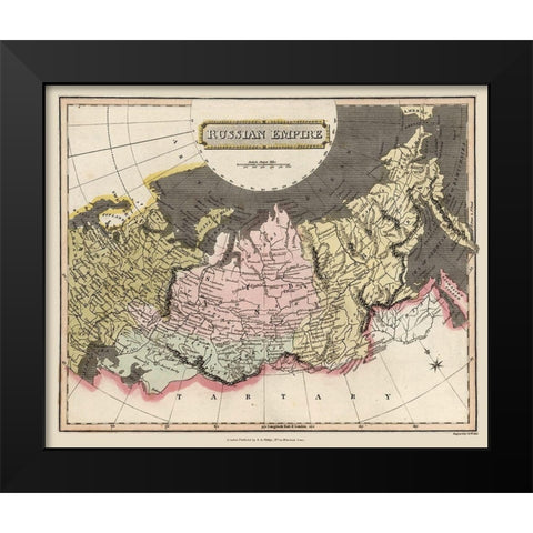 Russian Empire Russia - Oddy 1811 Black Modern Wood Framed Art Print by Oddy