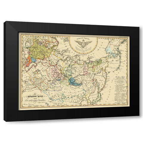 Russian Empire Russia - Perthes 1848 Black Modern Wood Framed Art Print by Perthes