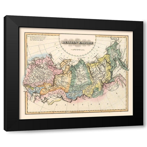 Russian Empire Russia - Lucas 1823 Black Modern Wood Framed Art Print by Lucas