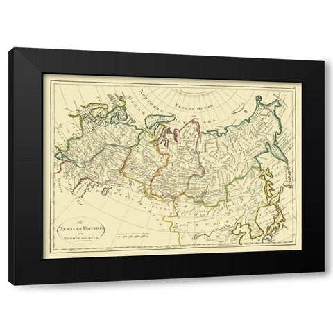Russian Empire Asia Europe Russia - Carey 1796 Black Modern Wood Framed Art Print with Double Matting by Carey