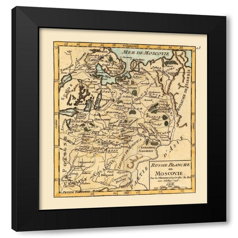 Moscow Grand Duchy Russia - Robert 1748  Black Modern Wood Framed Art Print with Double Matting by Robert