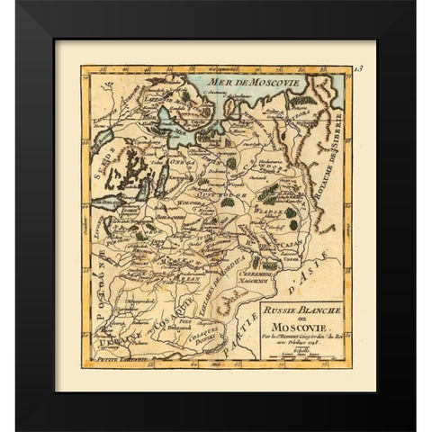 Moscow Grand Duchy Russia - Robert 1748  Black Modern Wood Framed Art Print by Robert