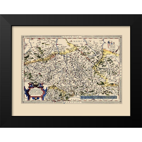 Saxony Germany - Ortelius 1598 Black Modern Wood Framed Art Print by Ortelius